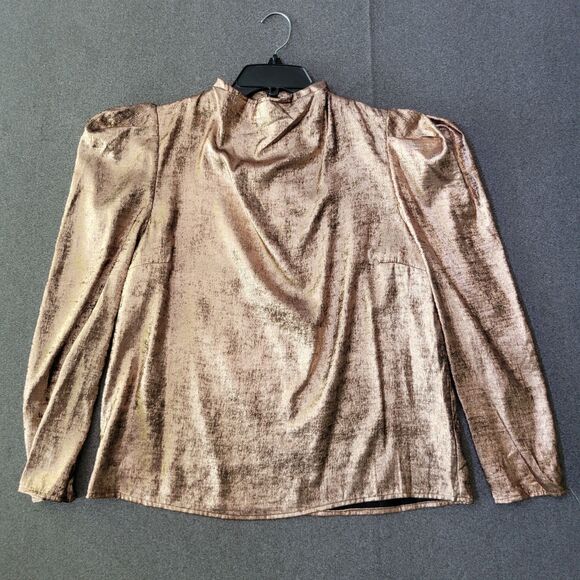 Kahlana Barfield Brown Future Collective X Target L Copper Longsleeve Blouse 820 - Picture 1 of 11